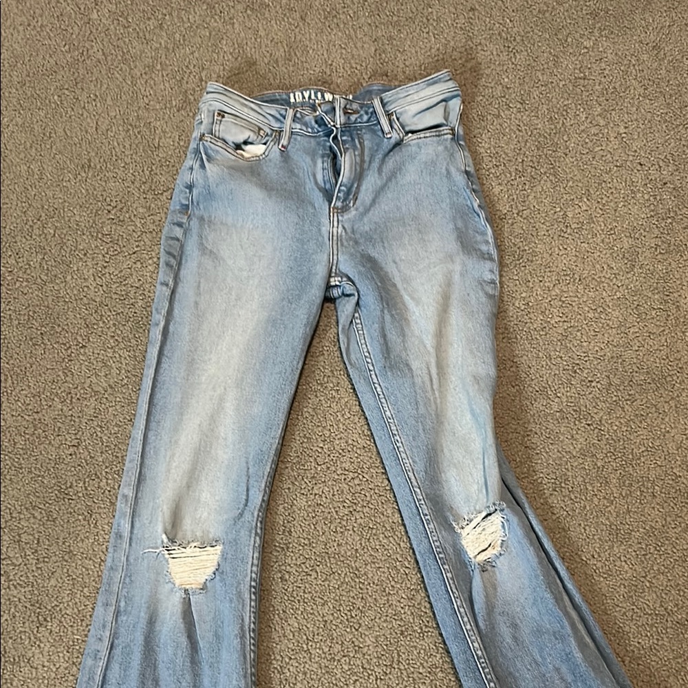 Women's Light Blue Distressed Jeans